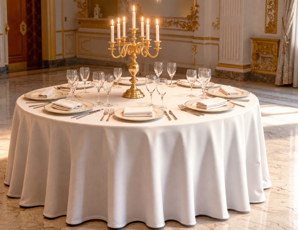 Nappe ronde blanche